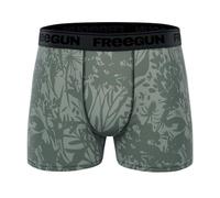 FREEGUN | Calzoncillos Hombre Boxer | Cómodos Y Transpirables, 95% Algodón 5% Elastano, Forro 100% Algodón | Color Gris con Estampado De Arbustos | Ajuste, Confort | Ropa Interior Talla L