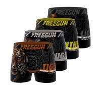 FREEGUN Calzoncillos Hombre Boxer Deporte, Pack de 4, Negro B04 (L)
