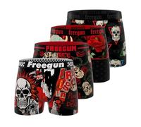FREEGUN Calzoncillos Hombre Boxer Deporte, Pack de 4, Rojo A98B (S)