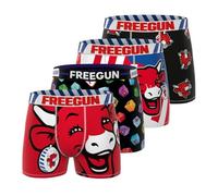 FREEGUN Calzoncillos Hombre Boxer LA Vache QUI RIT, Pack de 4, Rojo 03 (L)