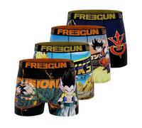 Freegun - Calzoncillos para Hombre, diseño de dragón de Bola Z, Goku, Vegeta y Picolo (Juego de 4), Naranja/Violeta/Negro/Amarillo/Azul, XL