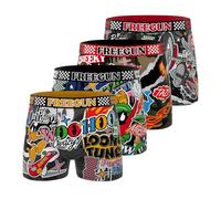 Freegun - Calzoncillos para niño (4 Unidades), Negro/Verde/Marrón/Gris/Naranja, 6-8 Años