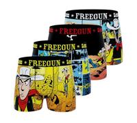 FREEGUN - Calzoncillos para niños, cómodos y ultra suaves, para niños (4 unidades), Amarillo/Negro/Azul, 10-12 años