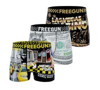 Freegun - Calzoncillos para niños, Transpirables, cómodos y Suaves, (Juego de 3), Negro/Amarillo/Azul/Rojo Oro, 12-14 años