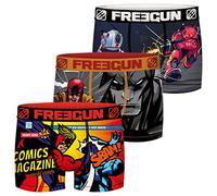 FREEGUN Comic - Calzoncillos tipo bóxer para chico, 3 unidades, estampado multicolor, tallas S, M, L, XL y XXL, Diseño 2, 10-12 Años