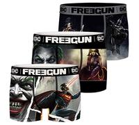 FREEGUN DC Comics Batman Superman Justice League - Calzoncillos bóxer para hombre (3 unidades, tallas S, M, L, XL, XXL), Diseño 2, S
