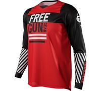 Freegun Devo Danger Maillot de Motocross, negro-rojo, tamaño M para Hombres