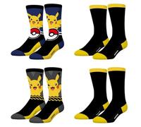 FREEGUN Fg/Pok/1/Chx4 Calcetines, Amarillo/Negro/Gris/Azul Marino, 39-42 (Pack de 4) para Hombre