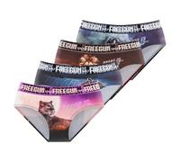 FREEGUN Fgm/4/Bm/Pk4 Ropa Interior de Hombres, Rosa/Morado/Negro/Marrón, 10-12 años (Pack de 4) para Niñas