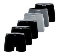 FREEGUN - Juego de 6 boxers para hombre, algodón liso, Frgn Negro Antracita Gris, S