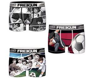 FREEGUN M - Set de 3 Calzoncillos bóxer Oliver y Benji - Capitan Tsubasa para Hombre Microfibra