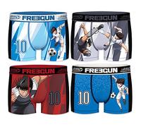 FREEGUN PK2215-S Calzoncillo Boxer Captain (Súper Campeones Benji) -Modelos Oliver Atom/Tsubasa Ozora & Kojiro Hyuga/Mark Lenders-Microfibra-92% poliéster, 8% Elastano, Set 4pcs Pk2215, S para Hombre