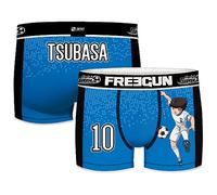 FREEGUN Set 2pcs Calzoncillo Boxer Captain Tsubasa (Súper Campeones: Oliver y Benji) - Modelo Oliver Atom/Tsubasa Ozora - Microfibra - 92% poliéster, 8% Elastano