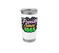 Freeish Desde 1865 Juneteenth Celebrar la Libertad Hombres Mujeres Vaso térmico de acero inoxidable de doble pared