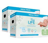 Freelife - Pañales para bebé, tamaño 3 (4-9 kg) - 2 x 104 = 208 pañales