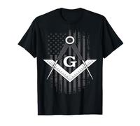 Freemason USA Flag Brújula Grunge Camiseta