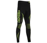 Freenord Energytech Evo - Pantalón funcional para hombre, termoactivo, transpirable, capa base (negro/lima, XL)