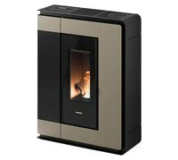 FreePoint Estufa de pellets Arco canalizable (9 kW, Volumen de calefacción: 70 m³ - 238 m³, Negro y bronce)
