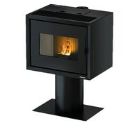 FreePoint Estufa de pellets Modo Airtight + Stand (9,36 kW, Volumen de calefacción: 225 m³, 0,59 kg/h - 2,18 kg/h, Negro)