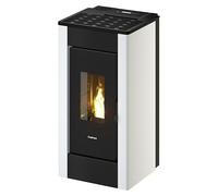 FreePoint Estufa de pellets SHARP Airtight (2,5 kW - 7,7 kW, Volumen de calefacción: 55 m³ - 168 m³, Color del revestimiento: Negro y blanco)