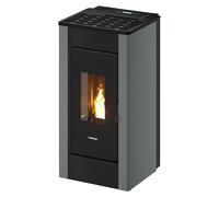 FreePoint Estufa de pellets SHARP Airtight (2,5 kW - 7,7 kW, Volumen de calefacción: 55 m³ - 168 m³, Color del revestimiento: Negro y gris)
