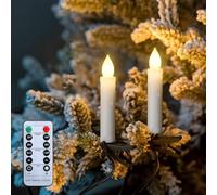 FREEPOWER 30 velas LED para árbol de Navidad, 15 m, con mando a distancia, temporizador parpadeante, luz blanca cálida, funciona con pilas, para exteriores, resistentes al agua