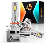 FREERAP Bombilla LED 9005 para faros delanteros, 60 W, 32000 lm, 6500 K, blanco frío, HB3, foco LED de haz bajo/alto con ventilador, Plug and Play, luces de repuesto halógenas y xenón, paquete de 2