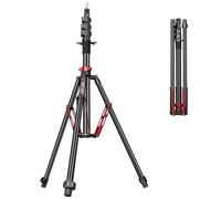 FreeSea Soporte de luz para fotografía: tubos de gran tamaño de 1.4 pulgadas, construcción de aleación de aluminio, trípode de 106 pulgadas de alto con bloqueo abatible y resorte de gas, soporta cajas