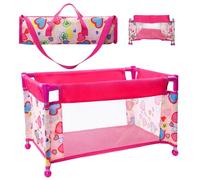 FreeSkill Cuna de Viaje para Muñecas - Cama Plegable con Bolsa - Juguete Educativo para Niños 3+ Años - Accesorios Nenuco y Baby Annabell