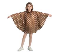 Freesmily Chubasquero lindo para niños impermeable poncho de lluvia chaqueta abrigo para niñas niños niños, Puntos de café, 98-116