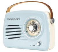 FREESOUND-VR30 - MADISON - Radio vintage de batería larga con Bluetooth y FM - 30W - Azul claro