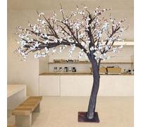 Freestanding Fake White Flower Tree, Lifelike Artificial Plum Blossom Tall Simulation Plant for Spring Festival Commercial Window Display(6M)