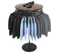 Freestanding Metal Clothes Rack Rotating Round Clothing Rack Heavy-Duty Garment Rack With Top Shelf Clothing Display Rack Hanger For Clothes Store, Multi-Purpose Hanging Rod Shelf ( Color : Black , Si