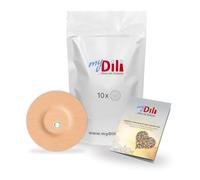 FreeStyle Libre - Lote de 3 tiritas redondas con orificio de ventilación, diámetro exterior de 55 mm, diámetro interior de 6 mm, hipoalergénicas, impermeables, transpirables, color beige, tamaño 10