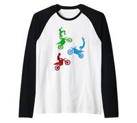 Freestyle Motocross Niños Dirtbike Wheelie Stunts Supercross Camiseta Manga Raglan