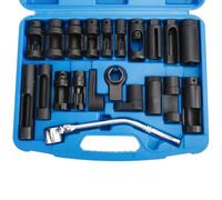 FreeTec 21pzas Llave Sonda Lambda, 22mm Vaso Sonda Lambda, Juego Llaves Sondas Lambdas Llave Sensor Oxigeno, Vasos Extractor Herramientas para Desmontar Sondas Nox Auto