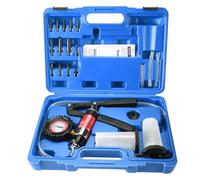 FreeTec 23PC Bomba Vacío Purgador Frenos, 40 PSI 26 inHg Pistola Vacio y Presion Manual, Kit Bomba Purgador Frenos Vacuometro para Purga de Liquido de Freno en Moto Coche Camión (Azul)