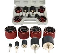 FreeTec 25 piezas Tambores de Lijado, Mangas de Lijado Grano 80 y 120, 1/8" 1/4" Kit Cilindros de Lijado, Tambor Lija de Madera para Taladro, Ø12 18 23 31 50 mm