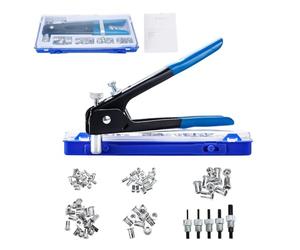FreeTec 86pzs Remachadora de Tuercas, M3 M4 M5 M6 M7 M8 Remaches Roscados y Remachadora, Remachadora Rosca Tuerca Insercion de Aluminio, Tuercas Remachables para Metales Tuberías y Automóviles