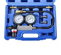 Freetec Comprobador de Fugas Cilindros Motor, Tu-21 Diagnóstico de Doble Calibre, Herramientas de Diagnóstico Detector de Fugas Motores de Gasolina Compatible con Bujías de 10 12 14 mm