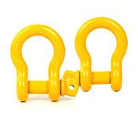 FreeTec Grillete de acero de 4,75 t, capacidad de carga perfecta, fijación de correas de remolque, ataduras en D para recuperar remolque, 2 unidades (amarillo)