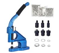 FreeTec Maquina de Ojales, Prensa de Ojales Metalicos, 6mm 10mm 12mm Manual Maquina de Remachadora Ojales con 3 Moldes y 1500 Ojales para Lonas Cuero Telas Cinturones Cortinas Bolsos