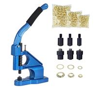 FreeTec Maquina de Ojales, Prensa de Ojales Metalicos, 6mm 10mm 12mm Manual Maquina de Remachadora Ojales con 3 Moldes y 1500 Ojales Dorados para Lonas Cuero Telas Cinturones Cortinas Bolsos