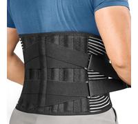 FREETOO Faja Lumbar Para Hombre y Mujer con 6 varillas de soporte, Cinturón Lumbar con Doble Ajuste, Transpirable Faja Lumbar Hombre Trabajo (M(waist:29.5''-37.4'')