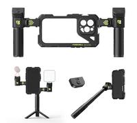 Freewell Genius Rig Cage para iPhone 16 Pro - Instalación sin Herramientas, Asas multifuncionales para trípode y monopié, Mando Bluetooth
