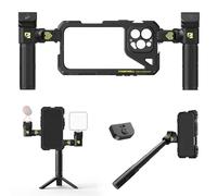 Freewell Genius Rig Cage para iPhone 16 Pro MAX - Instalación sin Herramientas, trípode Multifuncional y Asas para monopié, Mando a Distancia Bluetooth