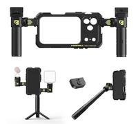 Freewell Genius Rig Cage para iPhone 17 Pro MAX - Configuración sin Herramientas, trípode Multifuncional y Asas monopié, Control Remoto Bluetooth