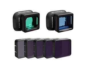 FREEWELL Kit Lentes anamórficas&Gran Angular avanzado para dji Mini 4 Pro | Estilo anamórfico azul cinematográfico, Vidrio óptico, Anamórfico