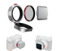 Freewell The Real Lens Hood CPL/Niebla para Fuji GFX100RF Plata | Filtro giratorio CPL/Niebla con funcionamiento sin contacto para un ajuste rápido y fotografía creativa