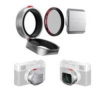 Freewell The Real Lens Hood CPL/Niebla para Fuji X100VI X100V Plata | Filtro híbrido plegable CPL/Niebla con ajuste sin contacto para Fuji X100 Series, X100VI y X100V